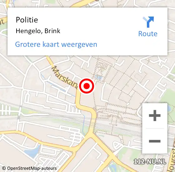 Locatie op kaart van de 112 melding: Politie Hengelo, Brink op 1 mei 2024 11:28