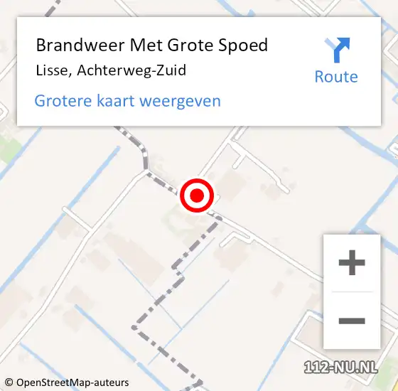 Locatie op kaart van de 112 melding: Brandweer Met Grote Spoed Naar Lisse, Achterweg-Zuid op 1 mei 2024 11:29