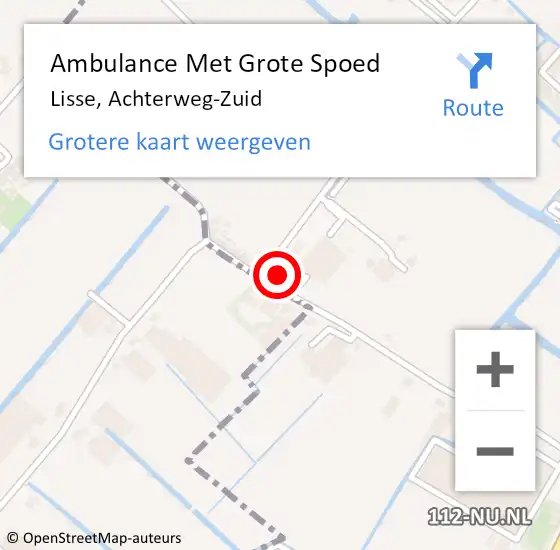Locatie op kaart van de 112 melding: Ambulance Met Grote Spoed Naar Lisse, Achterweg-Zuid op 1 mei 2024 11:30