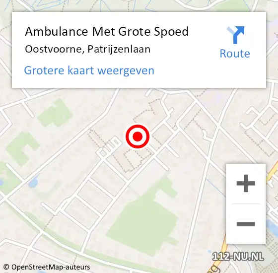 Locatie op kaart van de 112 melding: Ambulance Met Grote Spoed Naar Oostvoorne, Patrijzenlaan op 1 mei 2024 12:21