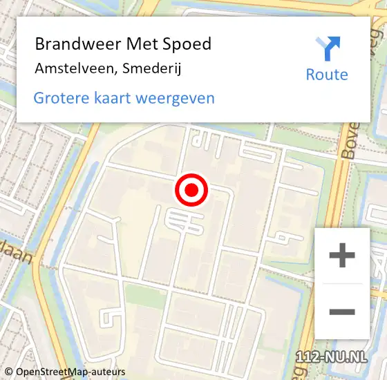 Locatie op kaart van de 112 melding: Brandweer Met Spoed Naar Amstelveen, Smederij op 1 mei 2024 12:26