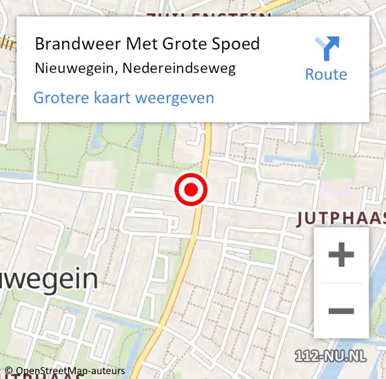 Locatie op kaart van de 112 melding: Brandweer Met Grote Spoed Naar Nieuwegein, Nedereindseweg op 1 mei 2024 12:43