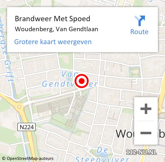 Locatie op kaart van de 112 melding: Brandweer Met Spoed Naar Woudenberg, Van Gendtlaan op 1 mei 2024 12:44