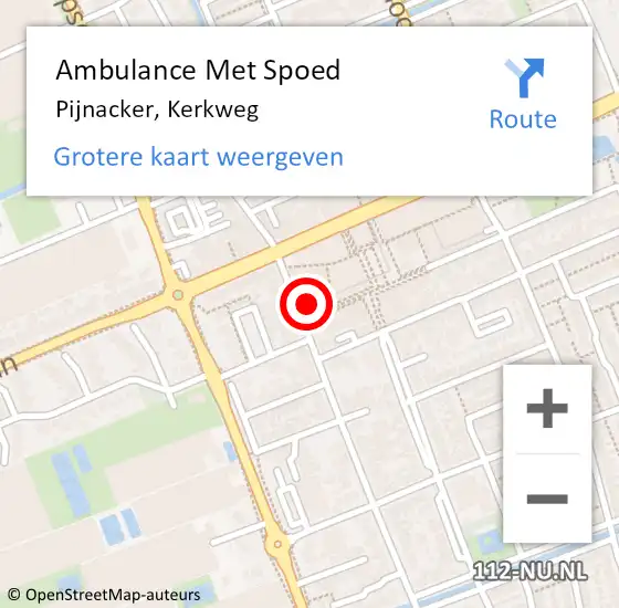 Locatie op kaart van de 112 melding: Ambulance Met Spoed Naar Pijnacker, Kerkweg op 1 mei 2024 13:28