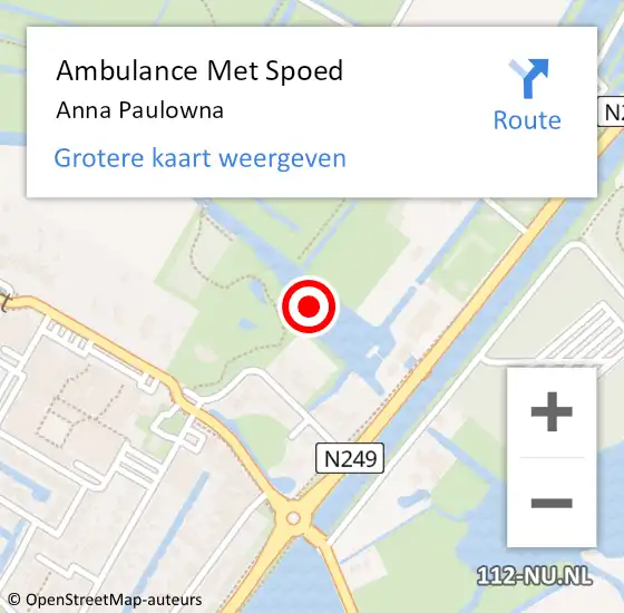 Locatie op kaart van de 112 melding: Ambulance Met Spoed Naar Anna Paulowna op 1 mei 2024 14:09