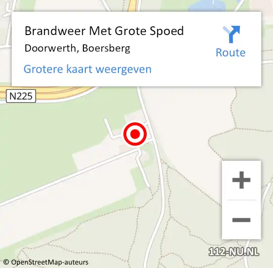 Locatie op kaart van de 112 melding: Brandweer Met Grote Spoed Naar Doorwerth, Boersberg op 1 mei 2024 14:31