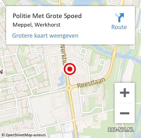 Locatie op kaart van de 112 melding: Politie Met Grote Spoed Naar Meppel, Werkhorst op 1 mei 2024 14:39