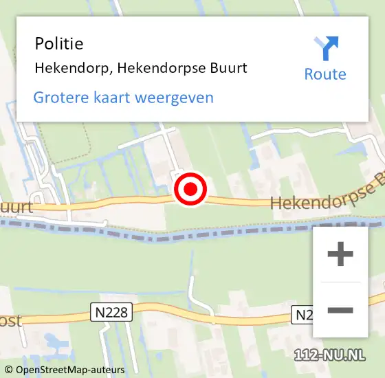 Locatie op kaart van de 112 melding: Politie Hekendorp, Hekendorpse Buurt op 1 mei 2024 14:42