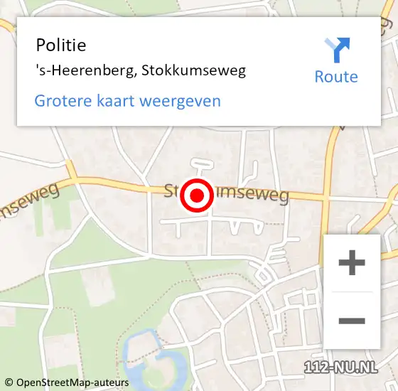 Locatie op kaart van de 112 melding: Politie 's-Heerenberg, Stokkumseweg op 1 mei 2024 14:59