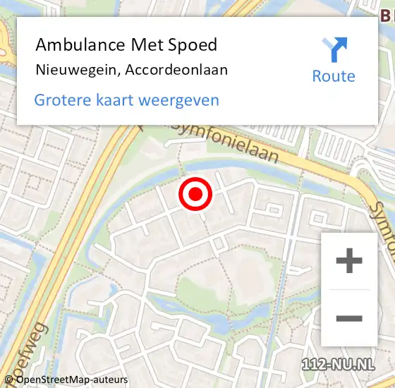 Locatie op kaart van de 112 melding: Ambulance Met Spoed Naar Nieuwegein, Accordeonlaan op 4 oktober 2014 11:09