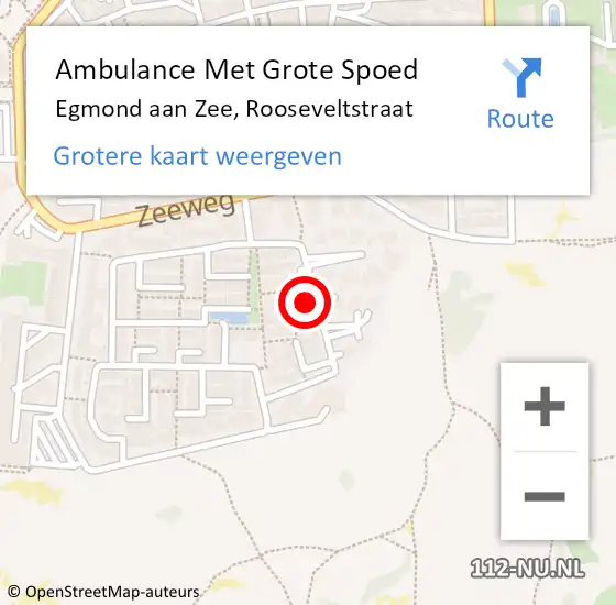 Locatie op kaart van de 112 melding: Ambulance Met Grote Spoed Naar Egmond aan Zee, Rooseveltstraat op 4 oktober 2014 11:15