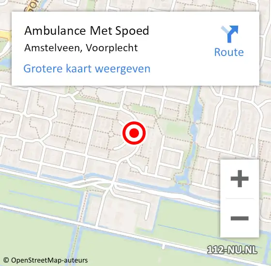 Locatie op kaart van de 112 melding: Ambulance Met Spoed Naar Amstelveen, Voorplecht op 1 mei 2024 15:59