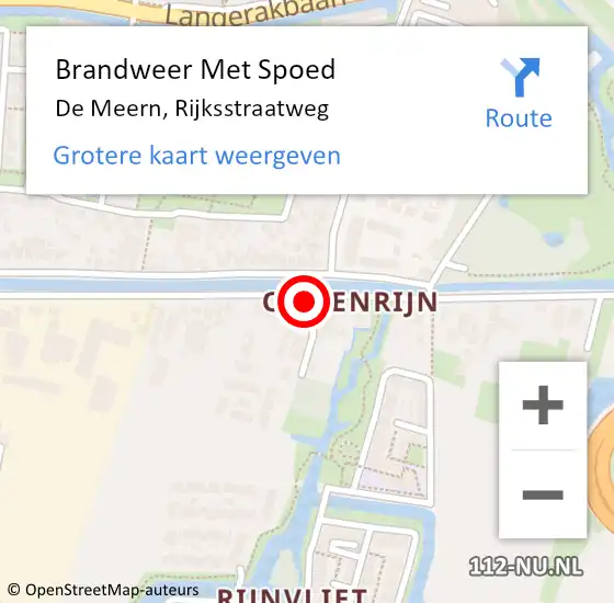 Locatie op kaart van de 112 melding: Brandweer Met Spoed Naar De Meern, Rijksstraatweg op 1 mei 2024 16:20