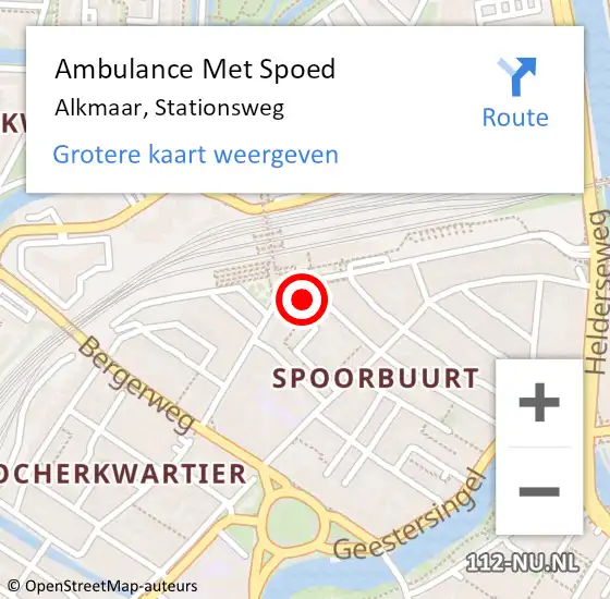 Locatie op kaart van de 112 melding: Ambulance Met Spoed Naar Alkmaar, Stationsweg op 1 mei 2024 16:41