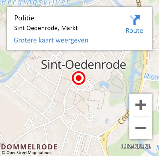 Locatie op kaart van de 112 melding: Politie Sint Oedenrode, Markt op 1 mei 2024 16:54