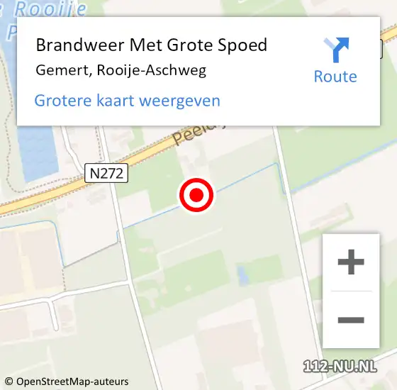 Locatie op kaart van de 112 melding: Brandweer Met Grote Spoed Naar Gemert, Rooije-Aschweg op 1 mei 2024 17:14