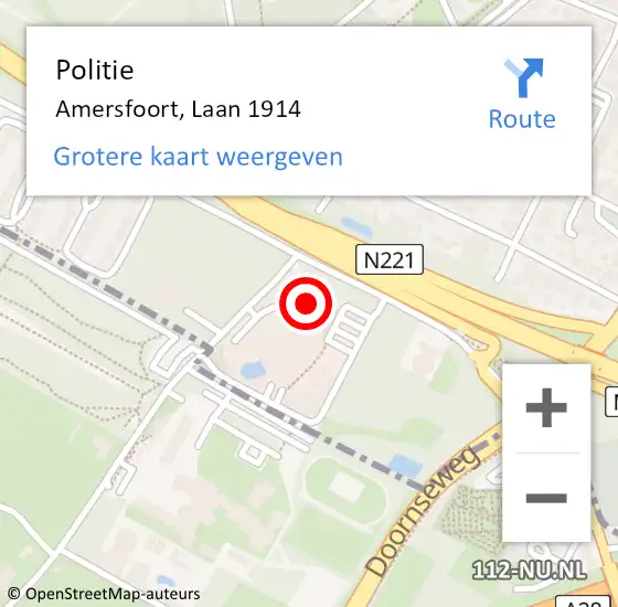 Locatie op kaart van de 112 melding: Politie Amersfoort, Laan 1914 op 1 mei 2024 17:22
