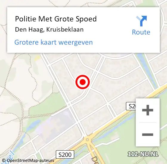 Locatie op kaart van de 112 melding: Politie Met Grote Spoed Naar Den Haag, Kruisbeklaan op 1 mei 2024 17:28