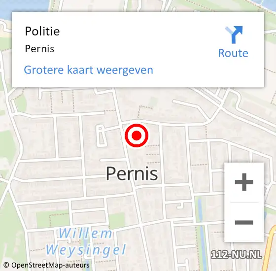 Locatie op kaart van de 112 melding: Politie Pernis op 1 mei 2024 17:39