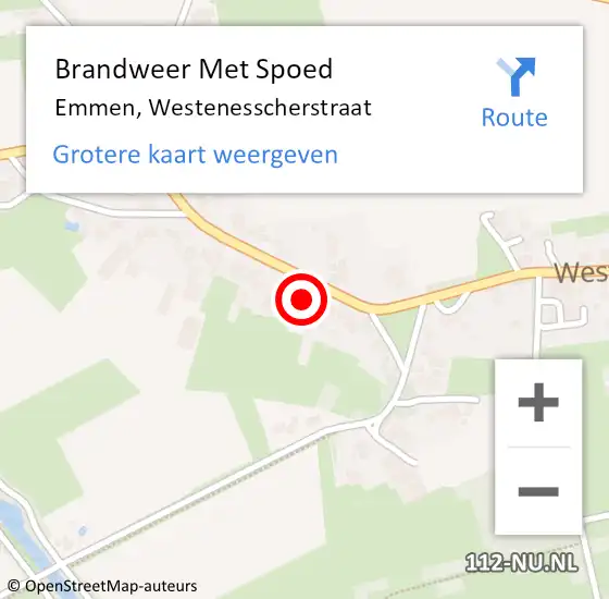 Locatie op kaart van de 112 melding: Brandweer Met Spoed Naar Emmen, Westenesscherstraat op 1 mei 2024 17:43