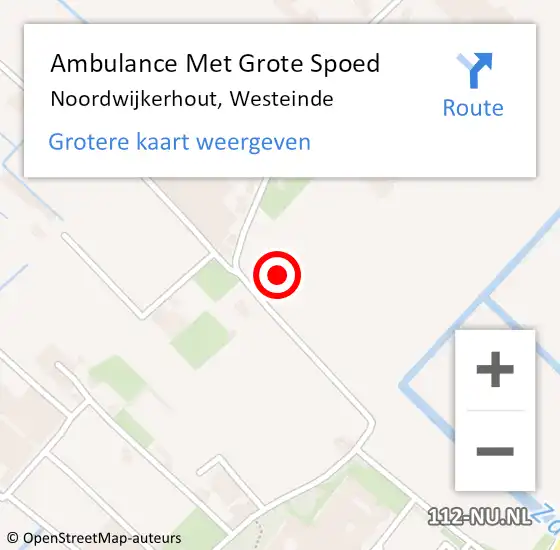 Locatie op kaart van de 112 melding: Ambulance Met Grote Spoed Naar Noordwijkerhout, Westeinde op 1 mei 2024 17:53