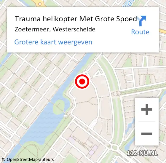 Locatie op kaart van de 112 melding: Trauma helikopter Met Grote Spoed Naar Zoetermeer, Westerschelde op 1 mei 2024 17:54