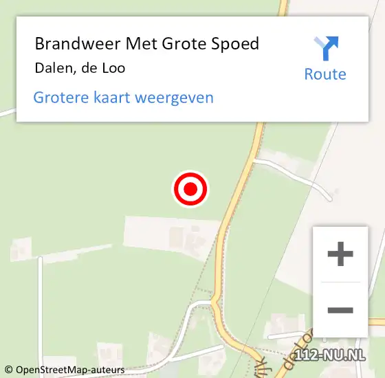 Locatie op kaart van de 112 melding: Brandweer Met Grote Spoed Naar Dalen, de Loo op 1 mei 2024 18:58