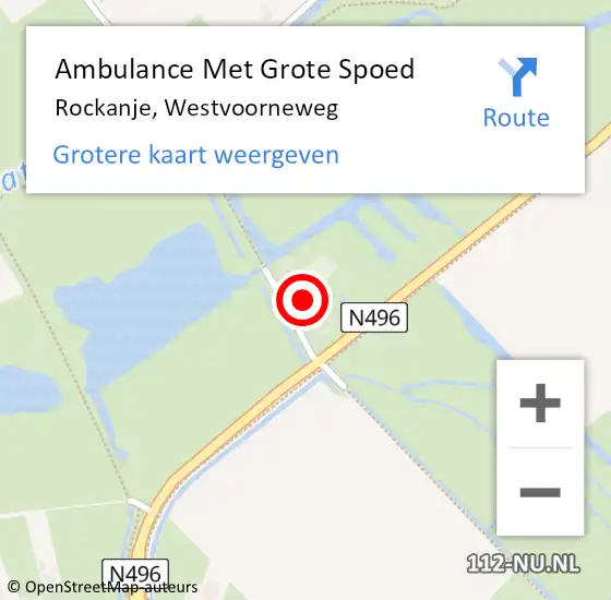 Locatie op kaart van de 112 melding: Ambulance Met Grote Spoed Naar Rockanje, Westvoorneweg op 1 mei 2024 19:00