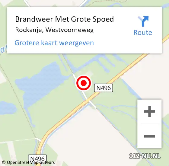 Locatie op kaart van de 112 melding: Brandweer Met Grote Spoed Naar Rockanje, Westvoorneweg op 1 mei 2024 19:00