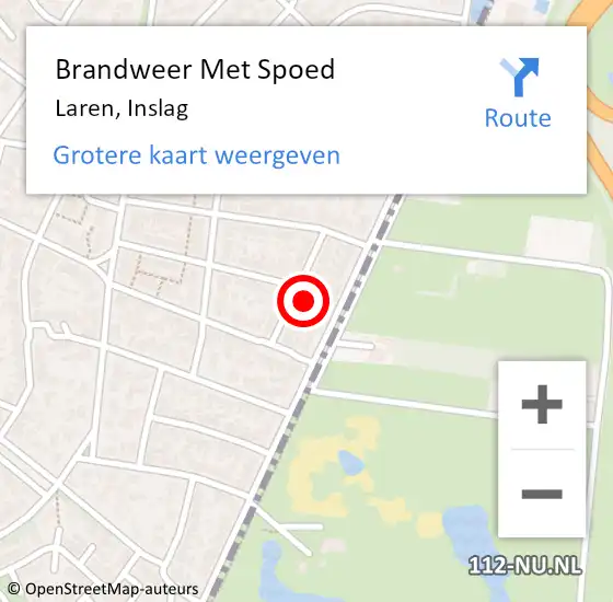 Locatie op kaart van de 112 melding: Brandweer Met Spoed Naar Laren, Inslag op 1 mei 2024 19:05