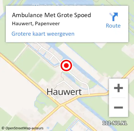 Locatie op kaart van de 112 melding: Ambulance Met Grote Spoed Naar Hauwert, Papenveer op 1 mei 2024 19:11