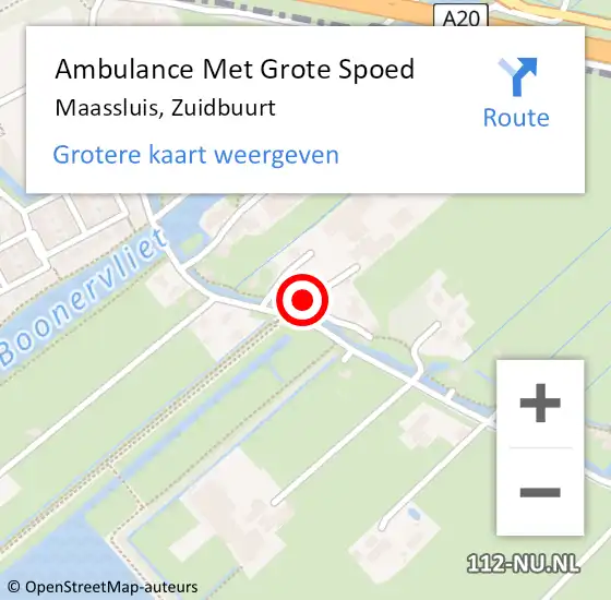 Locatie op kaart van de 112 melding: Ambulance Met Grote Spoed Naar Maassluis, Zuidbuurt op 1 mei 2024 19:37