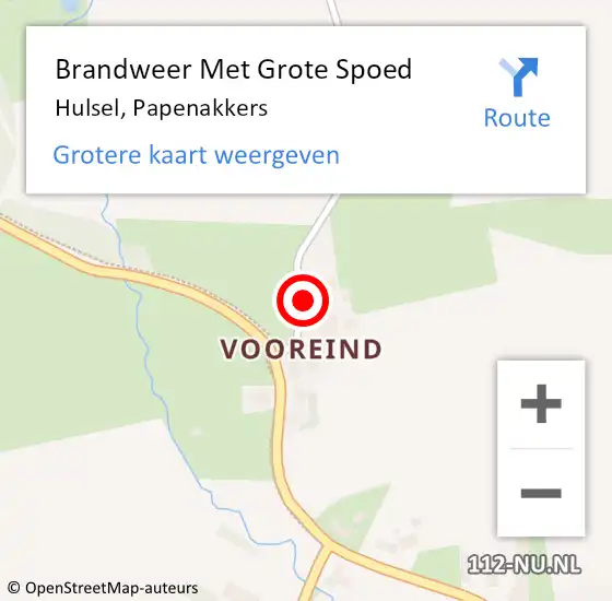 Locatie op kaart van de 112 melding: Brandweer Met Grote Spoed Naar Hulsel, Papenakkers op 1 mei 2024 19:38