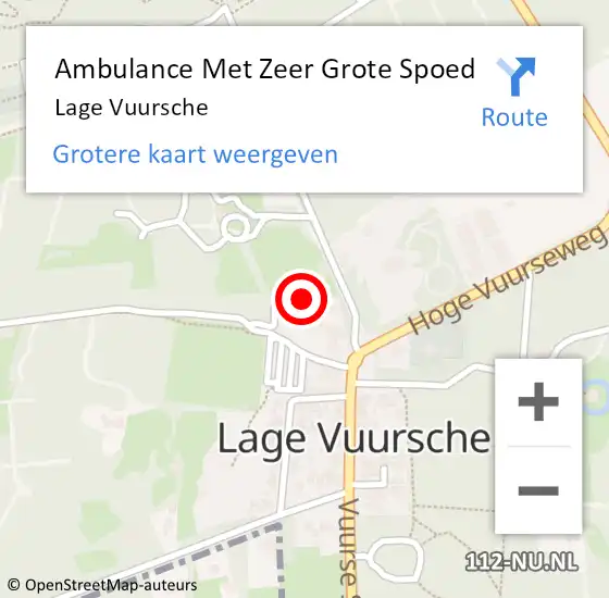 Locatie op kaart van de 112 melding: Ambulance Met Zeer Grote Spoed Naar Lage Vuursche op 1 mei 2024 19:59