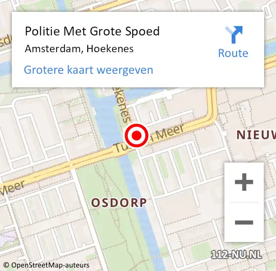 Locatie op kaart van de 112 melding: Politie Met Grote Spoed Naar Amsterdam, Hoekenes op 1 mei 2024 20:06