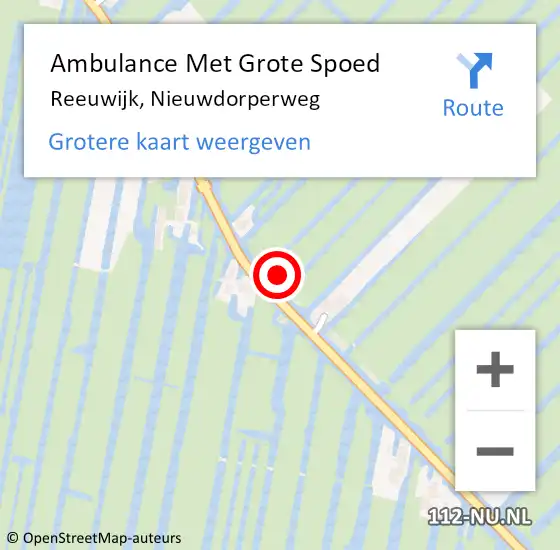 Locatie op kaart van de 112 melding: Ambulance Met Grote Spoed Naar Reeuwijk, Nieuwdorperweg op 1 mei 2024 20:56