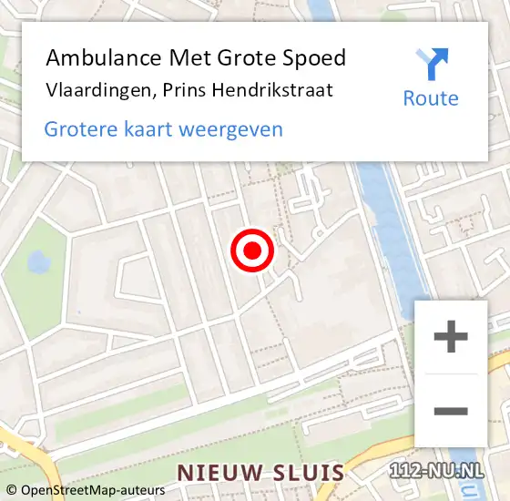 Locatie op kaart van de 112 melding: Ambulance Met Grote Spoed Naar Vlaardingen, Prins Hendrikstraat op 1 mei 2024 21:32