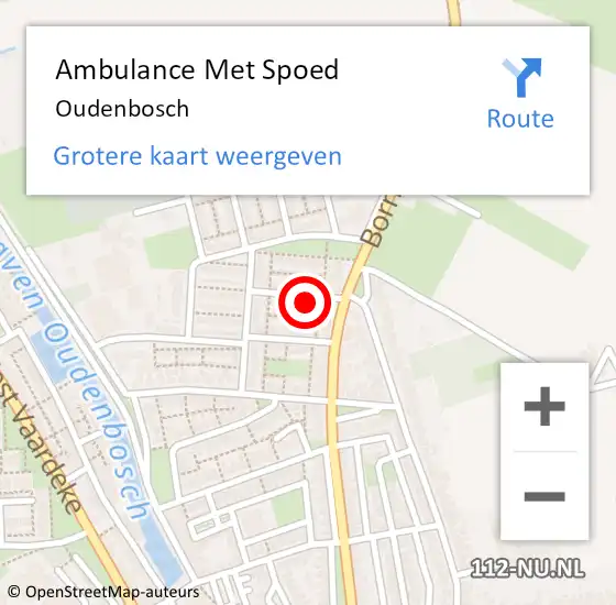 Locatie op kaart van de 112 melding: Ambulance Met Spoed Naar Oudenbosch op 1 mei 2024 22:34