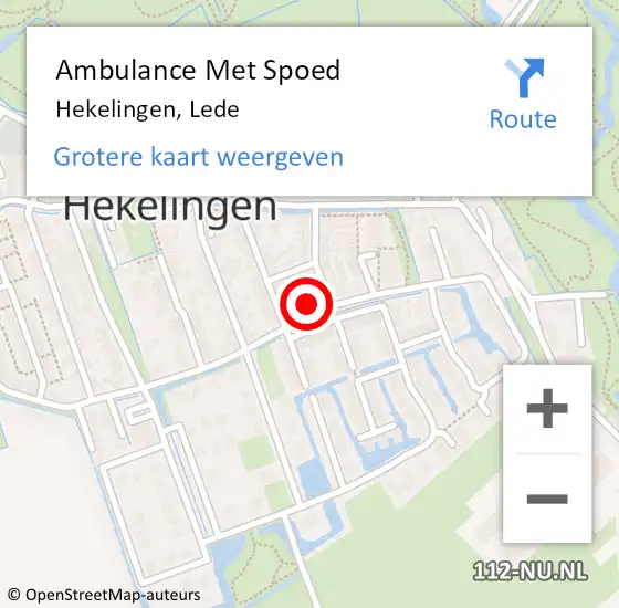 Locatie op kaart van de 112 melding: Ambulance Met Spoed Naar Hekelingen, Lede op 1 mei 2024 23:15