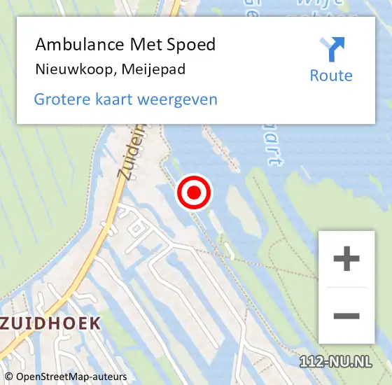 Locatie op kaart van de 112 melding: Ambulance Met Spoed Naar Nieuwkoop, Meijepad op 2 mei 2024 00:56