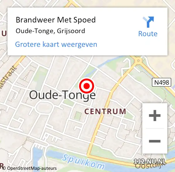 Locatie op kaart van de 112 melding: Brandweer Met Spoed Naar Oude-Tonge, Grijsoord op 2 mei 2024 02:45