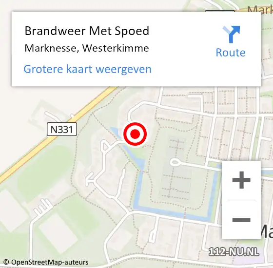 Locatie op kaart van de 112 melding: Brandweer Met Spoed Naar Marknesse, Westerkimme op 2 mei 2024 03:05