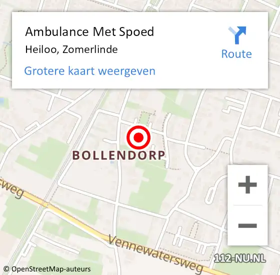 Locatie op kaart van de 112 melding: Ambulance Met Spoed Naar Heiloo, Zomerlinde op 2 mei 2024 03:18
