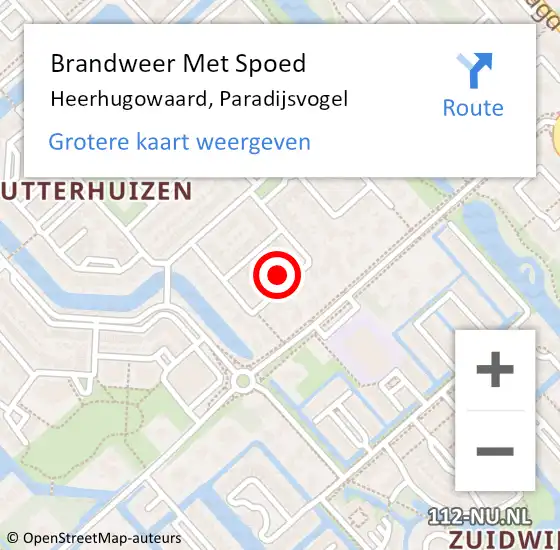 Locatie op kaart van de 112 melding: Brandweer Met Spoed Naar Heerhugowaard, Paradijsvogel op 2 mei 2024 03:37