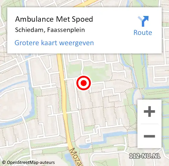 Locatie op kaart van de 112 melding: Ambulance Met Spoed Naar Schiedam, Faassenplein op 2 mei 2024 04:06
