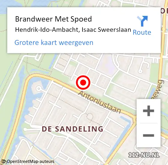 Locatie op kaart van de 112 melding: Brandweer Met Spoed Naar Hendrik-Ido-Ambacht, Isaac Sweerslaan op 2 mei 2024 05:57