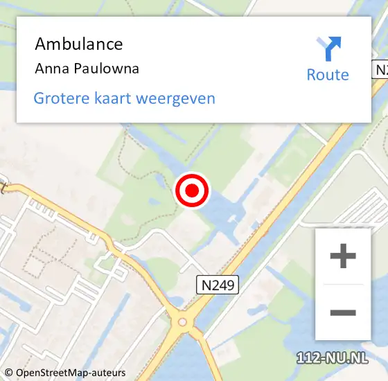 Locatie op kaart van de 112 melding: Ambulance Anna Paulowna op 2 mei 2024 06:52