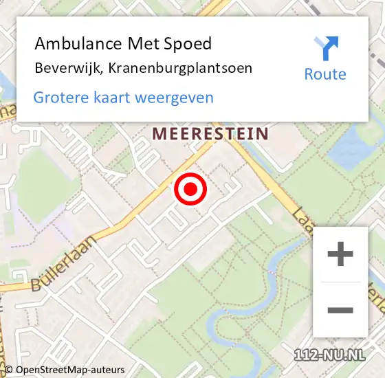 Locatie op kaart van de 112 melding: Ambulance Met Spoed Naar Beverwijk, Kranenburgplantsoen op 2 mei 2024 07:08