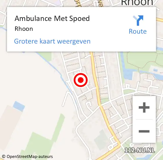 Locatie op kaart van de 112 melding: Ambulance Met Spoed Naar Rhoon op 2 mei 2024 07:30