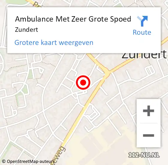 Locatie op kaart van de 112 melding: Ambulance Met Zeer Grote Spoed Naar Zundert op 2 mei 2024 07:30